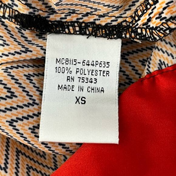 Willi Smith Sleeveless Graphic Zig Zag Silky Soft Blouse Shirt XS - Picture 6 of 10